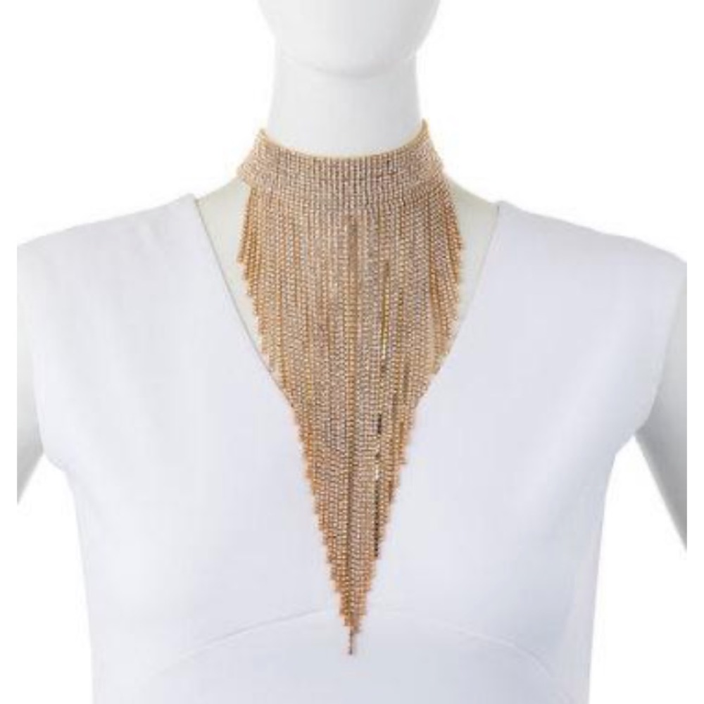Rhinestone Cascade Choker NWT